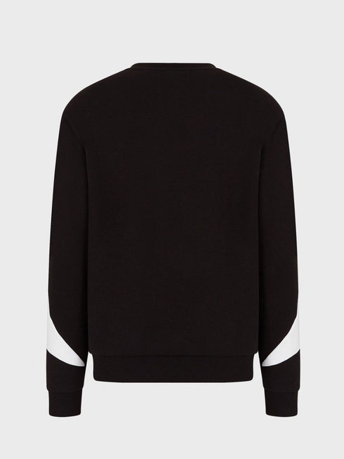 Felpa Uomo logo gommato Nero Bianco EA7 Emporio Armani- Francavilla Moda
